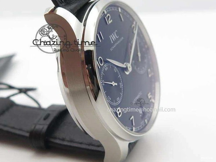 MIROTIME 0425 Practical Portuguese Real PR IW500109 ZF 1:1 Best Edition Black Dial On Black Leather Strap A52010 V 7308